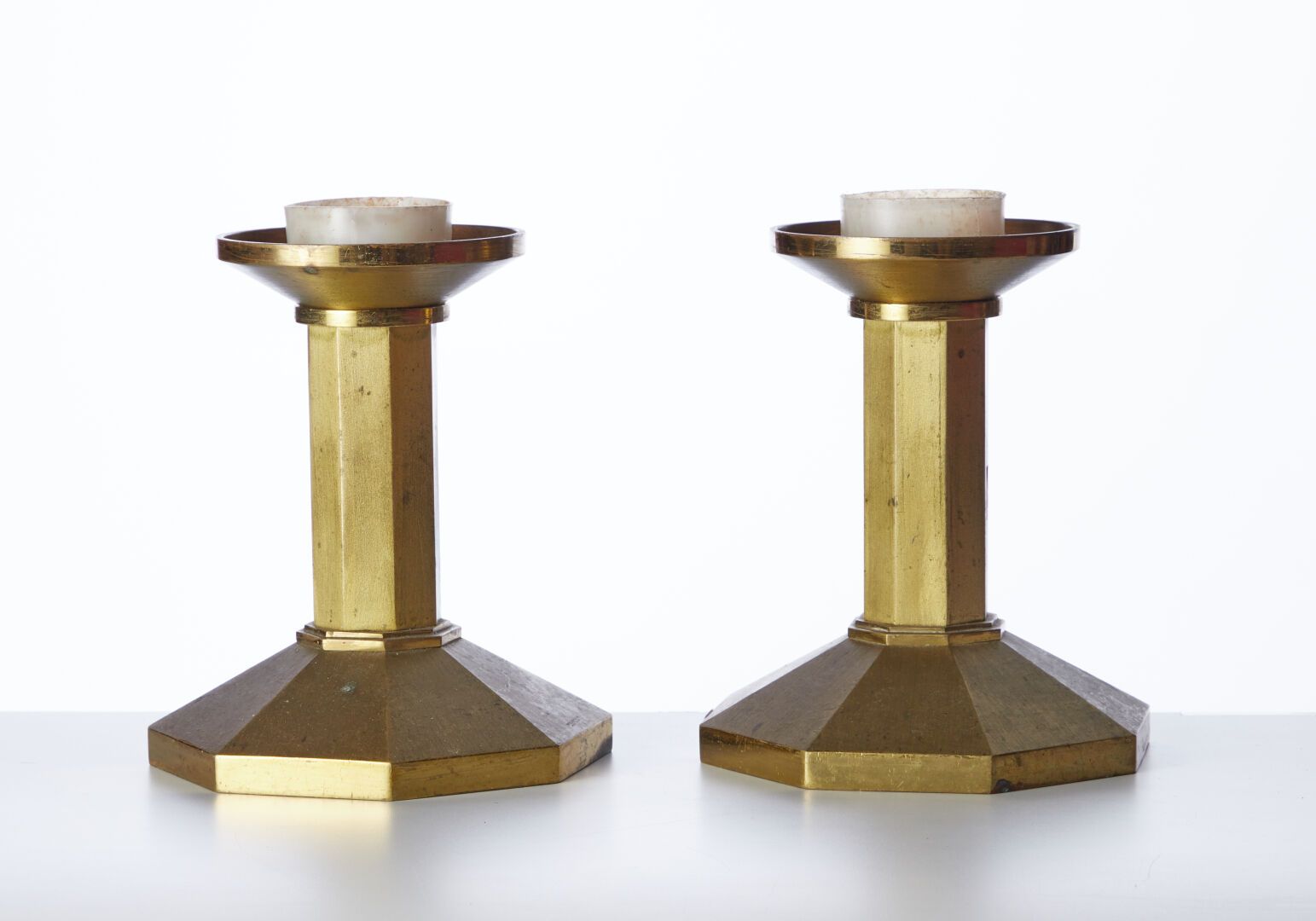 Null A pair of important bronze candlesticks - H : 21