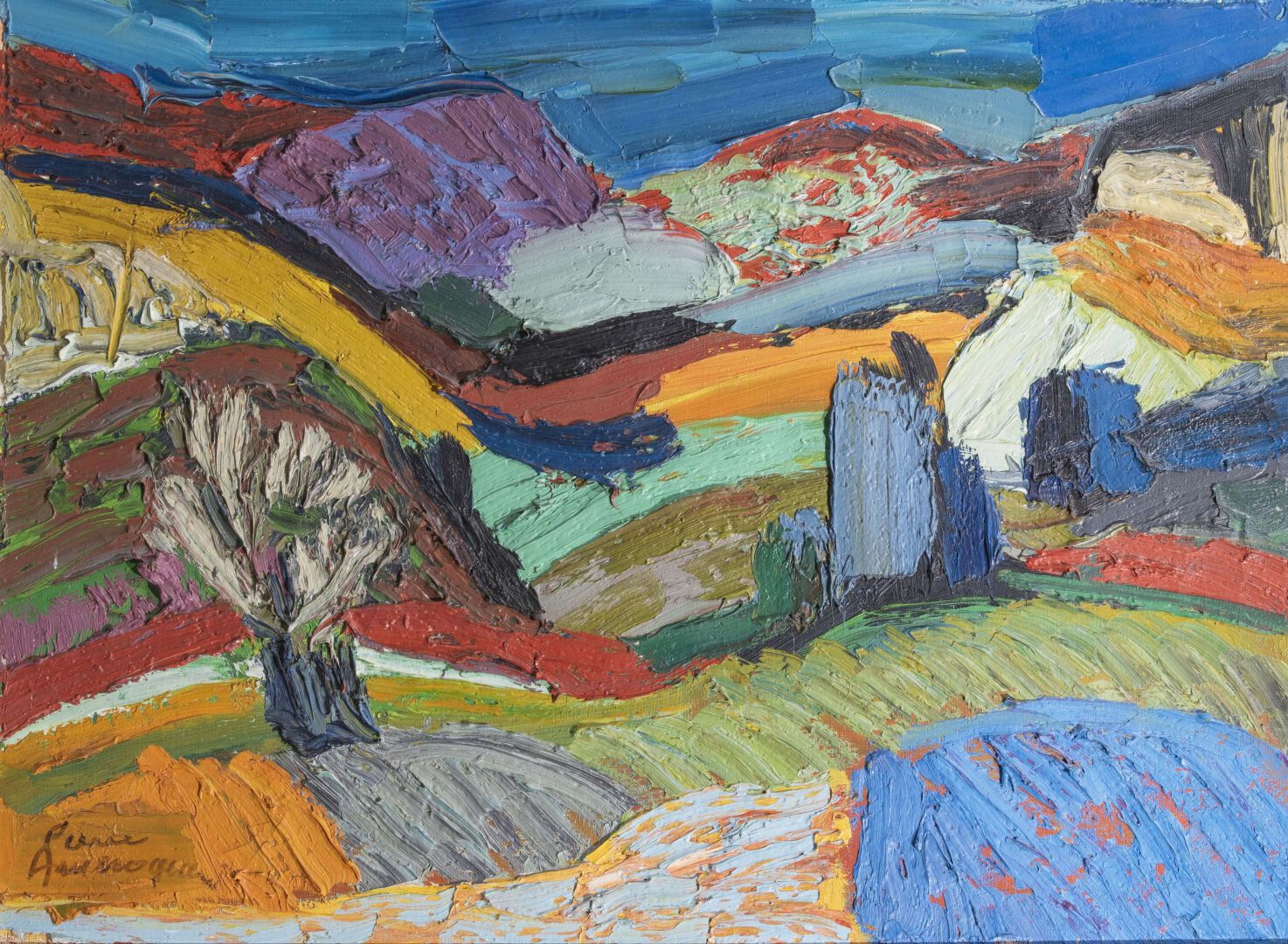 Null AMBROGIANI Pierre (1907-1985)

"南方的风景"。

布面油画，左下角有签名

54 x 74 厘米