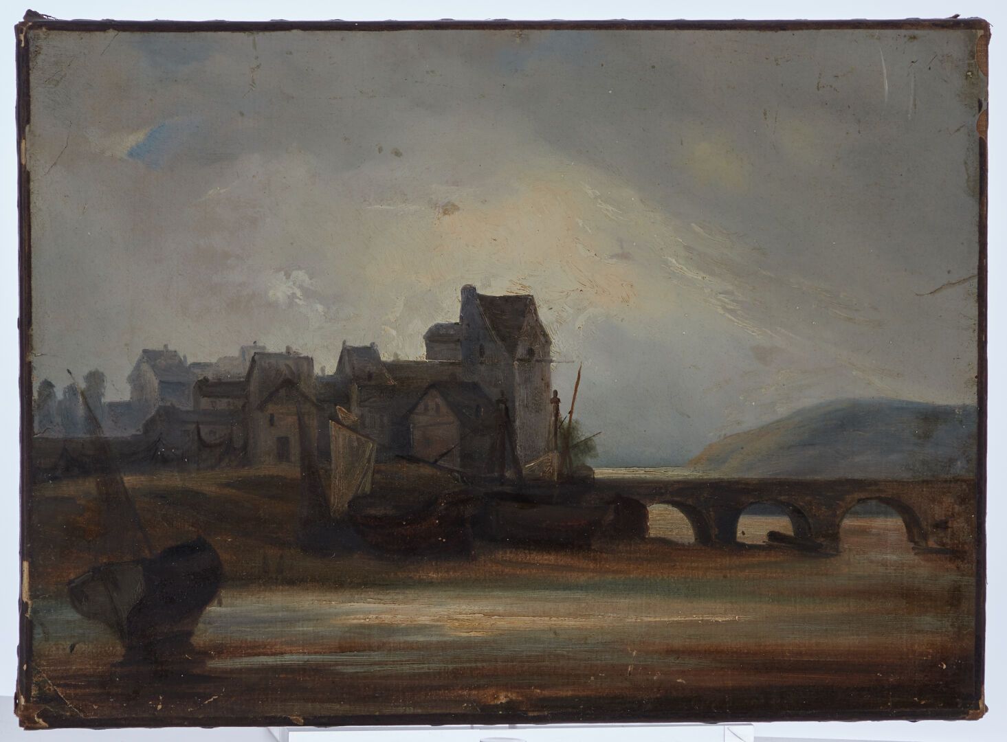 Null 19th CENTURY SCHOOL

"The Bridge"

Oil on paper mounted on canvas

29 x 40 &hellip;