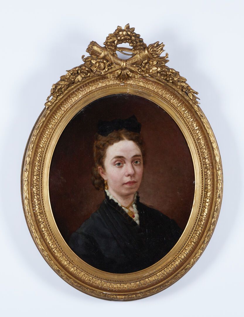 Null 19世纪的学校
一个女人的画像
布面油画
45 x 39 厘米
(修复？)