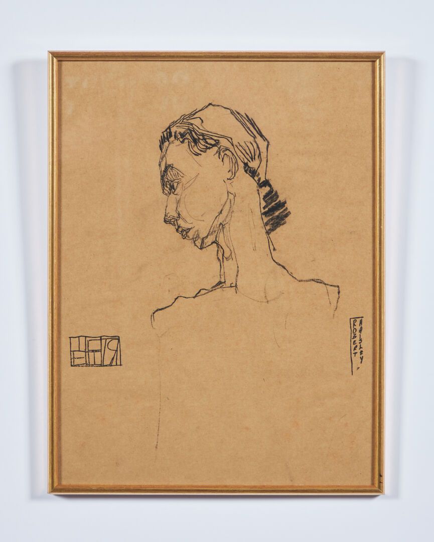 Null HAISLEY Robert (1946-2020)
"Portrait de femme"
Dessin au fusain, porte la s&hellip;