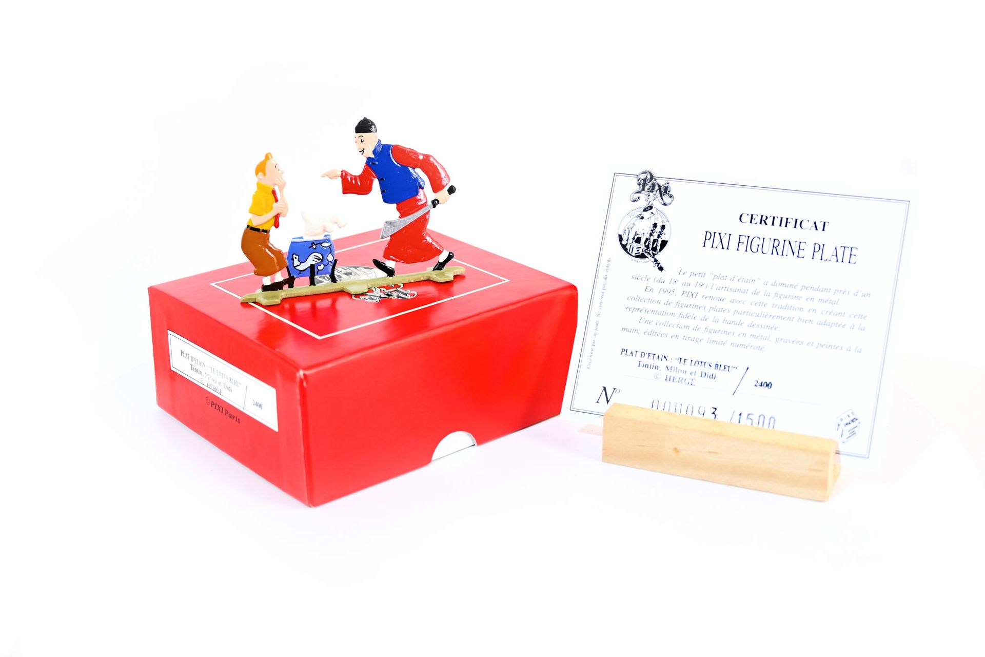 HERGÉ HERGÉ. Tintin. Plat d’étain le Lotus bleu, figurine Pixi réf 2400, avec bo&hellip;