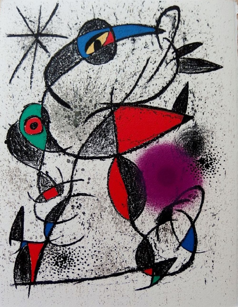 Joan Miró - Jaillie du calcaire, 1972 琼-米罗-从石灰石中出来，1972年

阿凯斯纸上的原始石版画
没有签名，没有编号
&hellip;