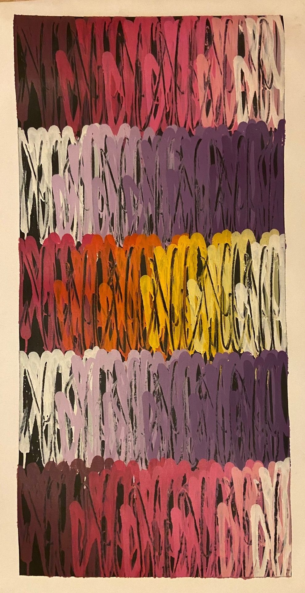 SEEN (né en 1961) 纽约艺术家的画布 Seen 丙烯酸在画布上。
标题：MULTITAG multicolore 
来自multitag系列尺寸&hellip;
