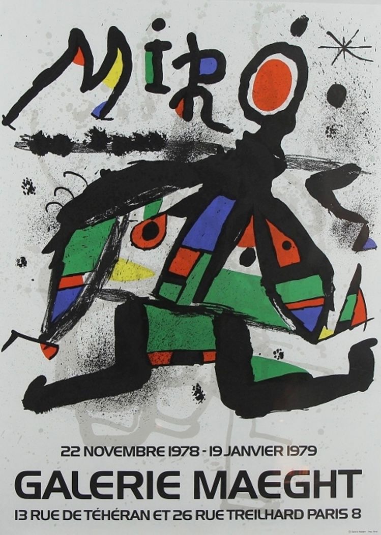 Joan Miró - affiche lithographique d’exposition originale, 1975. 琼-米罗--原版石版画展览海报&hellip;