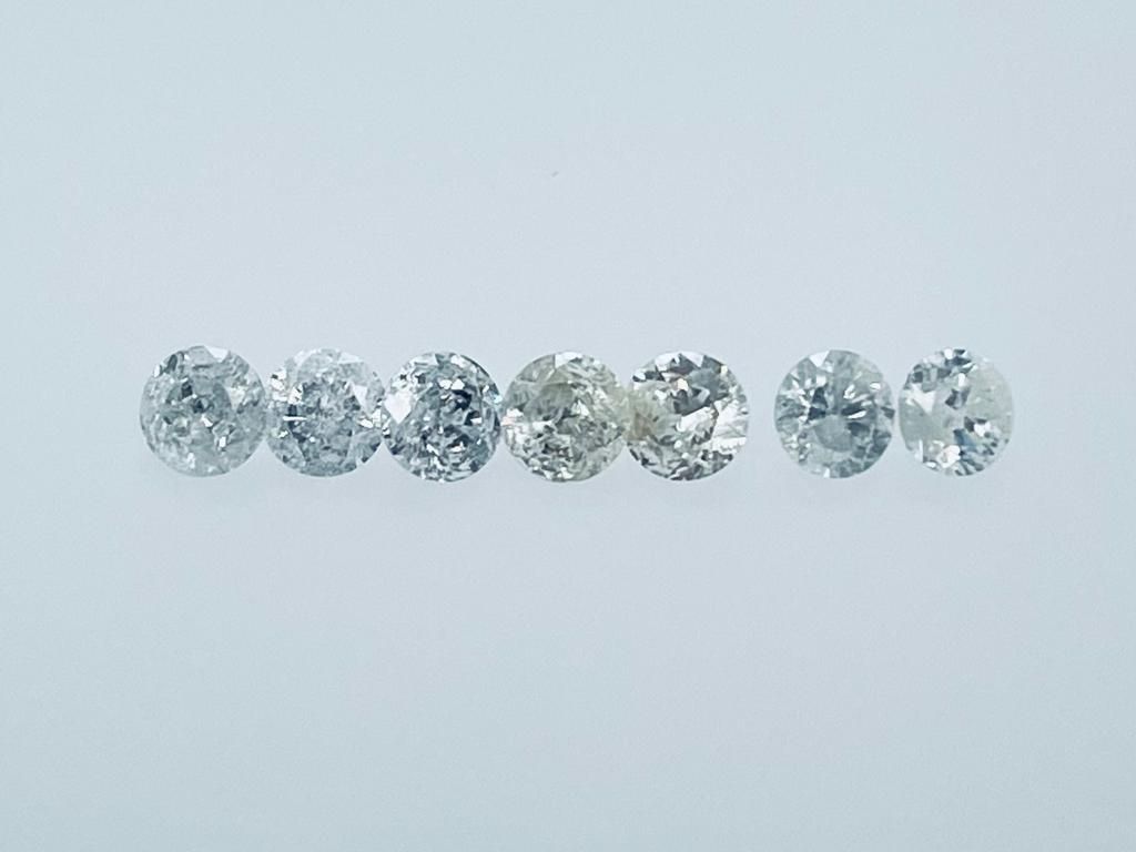 Null 7颗1.08克拉的钻石，总色泽为G至K，净度为i2至i3 - 明亮型切割 - C20601-8C