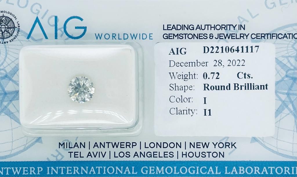 Null 钻石0.72克拉i-i1-明亮型切割-AIG证书-C21224-6