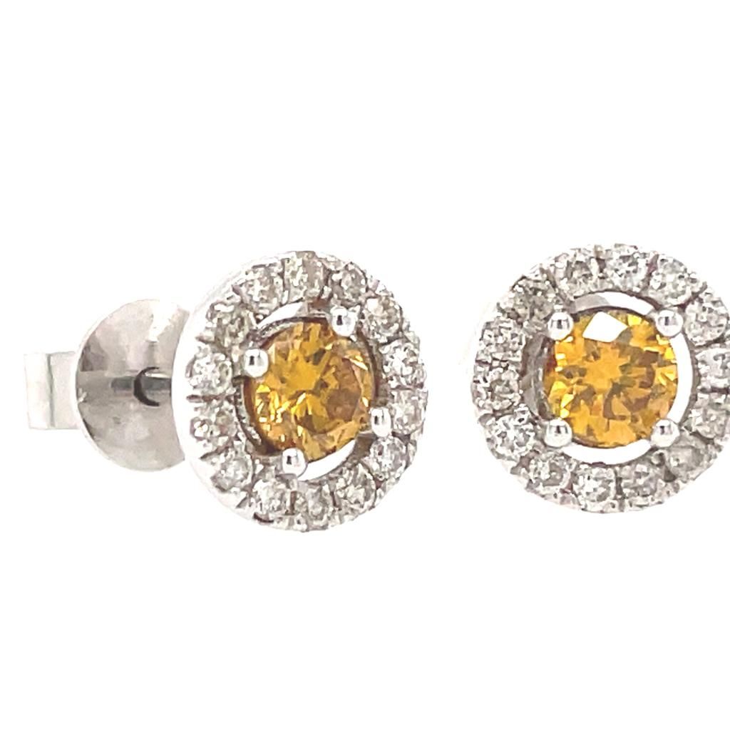 Null 14K 1.88 G YELLOW GOLD EARRINGS WITH 2 ORANGE FANCY DIAMONDS FOR 0.47 CT TO&hellip;