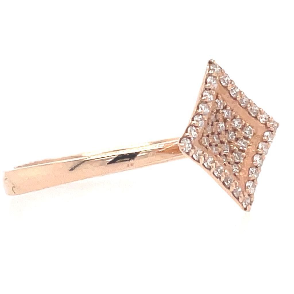 Null 14K ROSE GOLD 2.00 GR RING WITH DIAMOND 0.18 CT F COLOR CLARITY VS - E78R