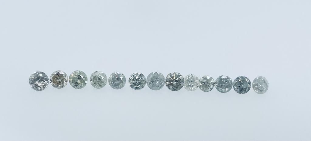 Null 13颗钻石7.32克拉H-K - i1-3 - 明亮式切割 - 证书编号 - C21009-67