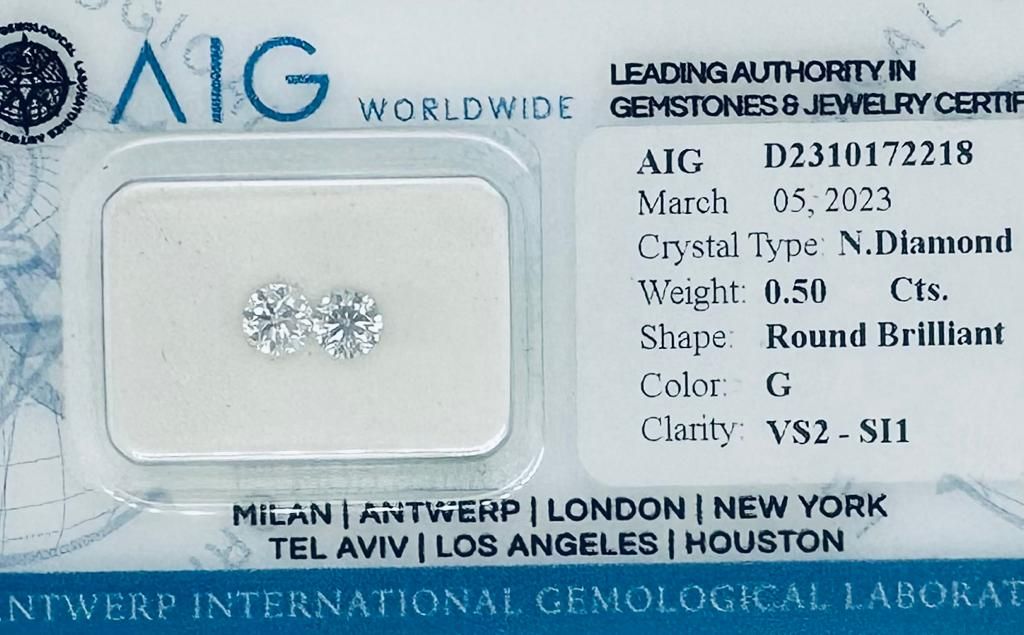 Null 2 DIAMANTEN 0,5 CT G - VS2-SI1 - BRILLANTSCHLIFF - AIG-ZERTIFIKAT - C21224-&hellip;