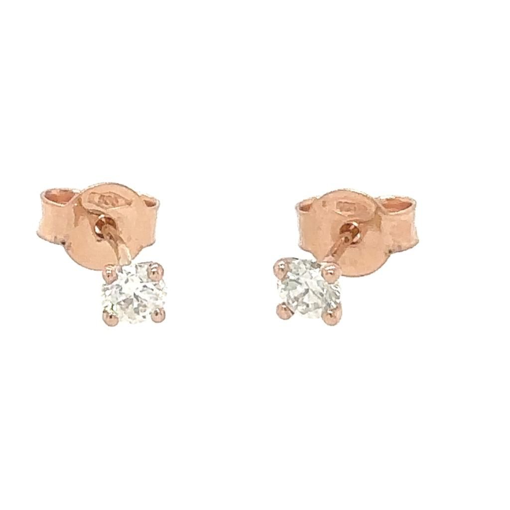Null 14K ROSE GOLD EARRINGS 0.79 GR WITH DIAMONDS FOR 0.36 CT TOTAL CERTIFICATE &hellip;