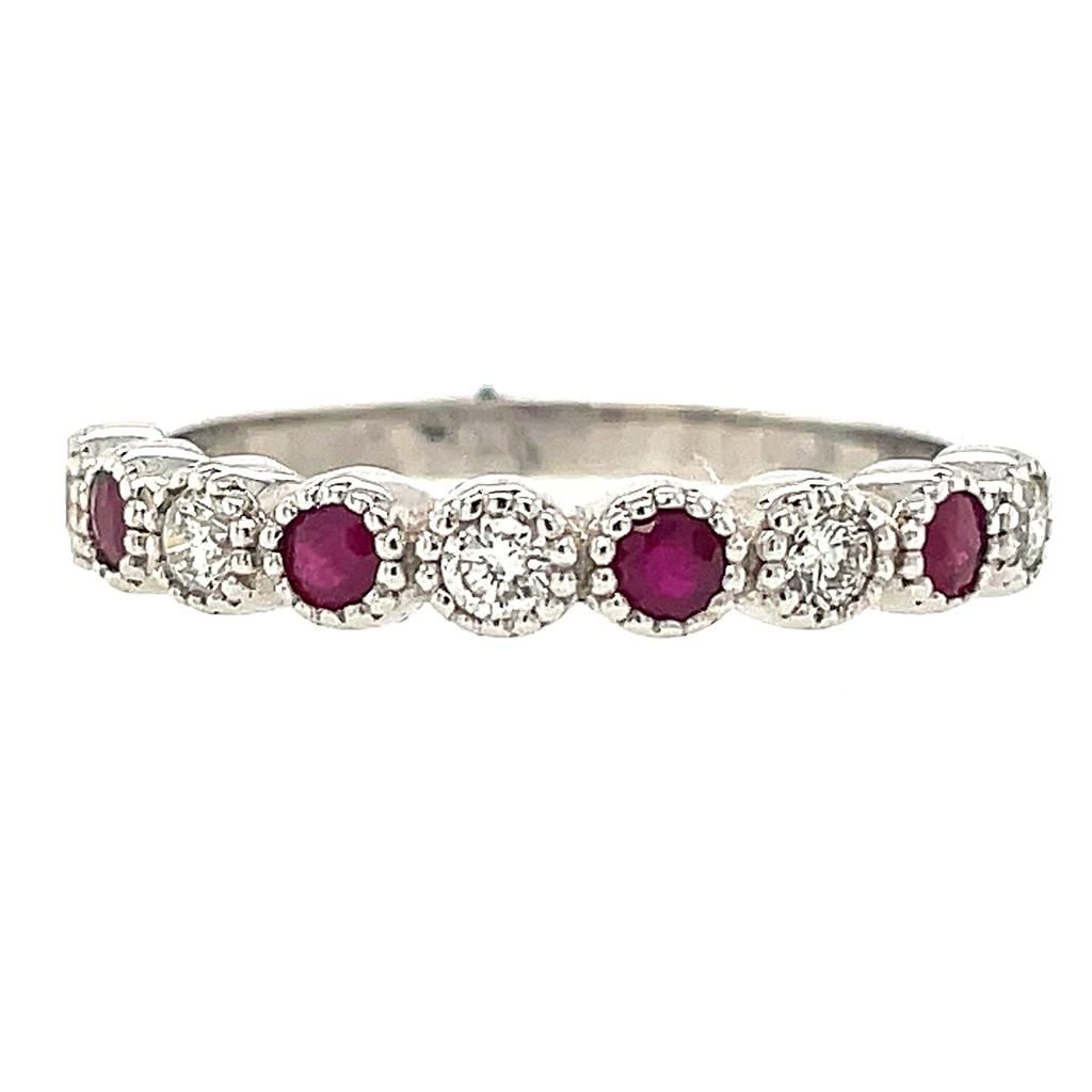 Null 14K WHITE GOLD RING 2.09 GR WITH RUBY 0.26 CT AND DIAMONDS FOR 0.23 CT TOTA&hellip;