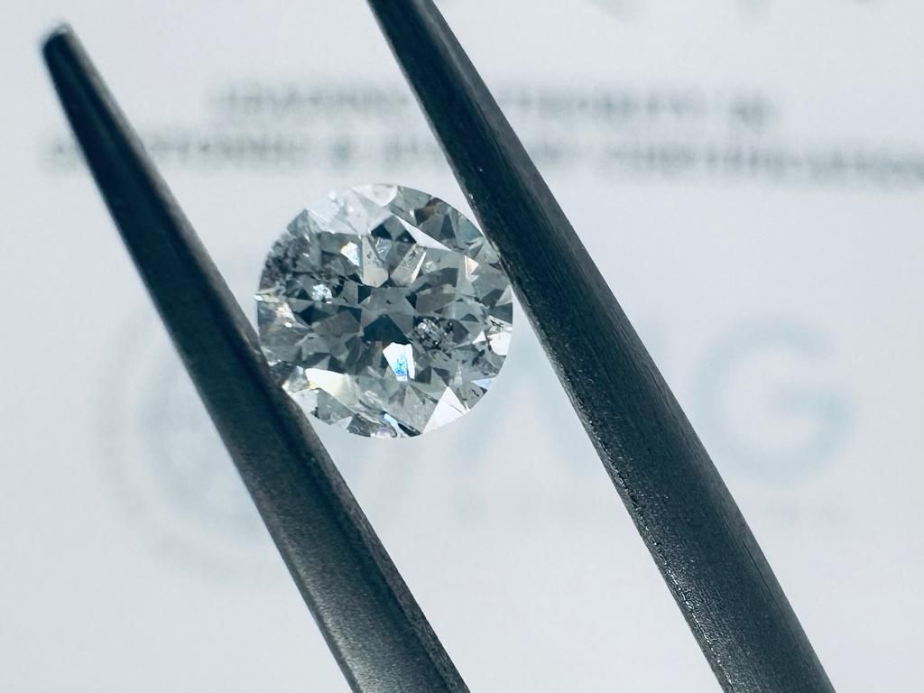 Null 钻石0.46克拉H - SI2 - 明亮式切割 - AIG证书+激光雕刻 - C30220-20