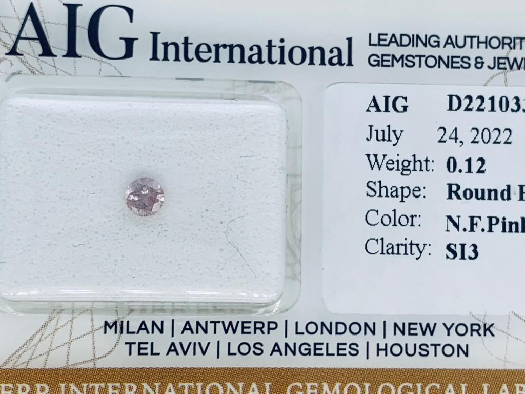 Null DIAMANT 0,12 CT PINK FANCY PURITY SI3 - TAILLE BRILLANT - CERTIFICAT AIG - &hellip;