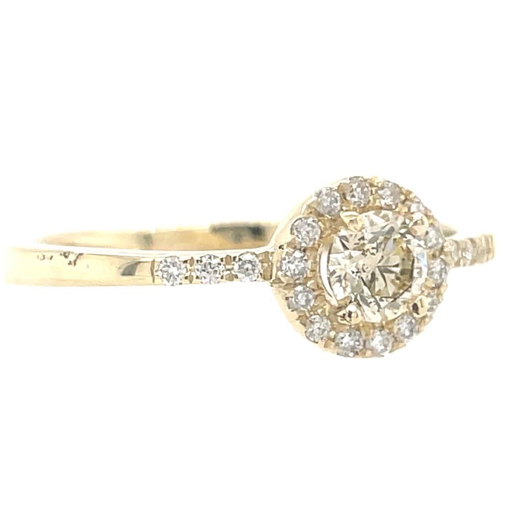 Null 14K YELLOW GOLD RING 1.89 GR WITH DIAMONDS FOR 0.30 CT + 0.11 CT CERTIFICAT&hellip;