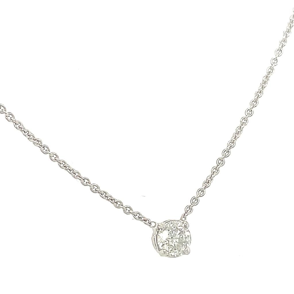 Null 14K WHITE GOLD 2.13 GR NECKLACE WITH 0.52 CT DIAMOND COLOR H PURITY I1 - PN&hellip;