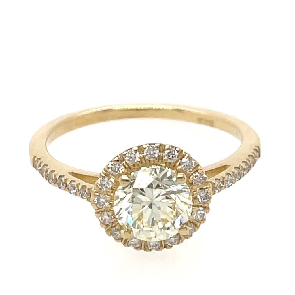 Null 14K YELLOW GOLD RING 2.19 GR WITH CENTRAL DIAMOND 1.00 CT VERY LIGHT YELLOW&hellip;