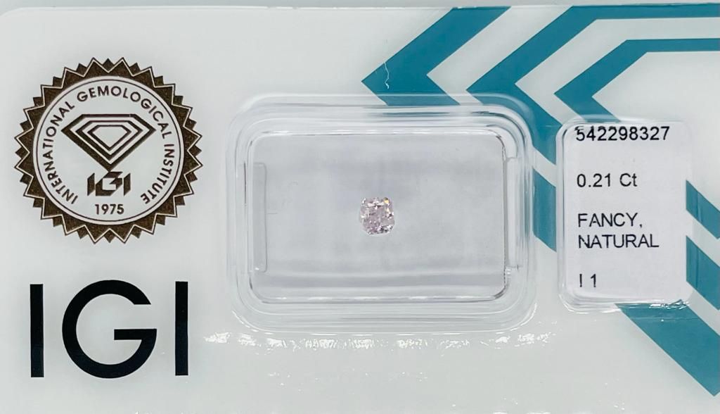 Null 0.21克拉浅粉色紫罗兰色钻石，纯度为i1--igi证书--F20901-2