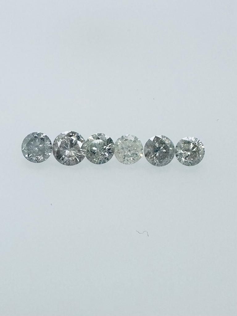 Null 6颗钻石3.12克拉H-K - i1-3 - 明亮式切割 - 证书编号 - C21009-67-4