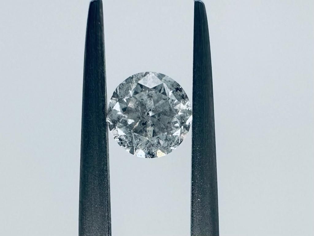 Null 钻石0.6克拉F - I2 - 明亮式切割 - 激光雕刻+证书ID *爱情系列* - C30222-5