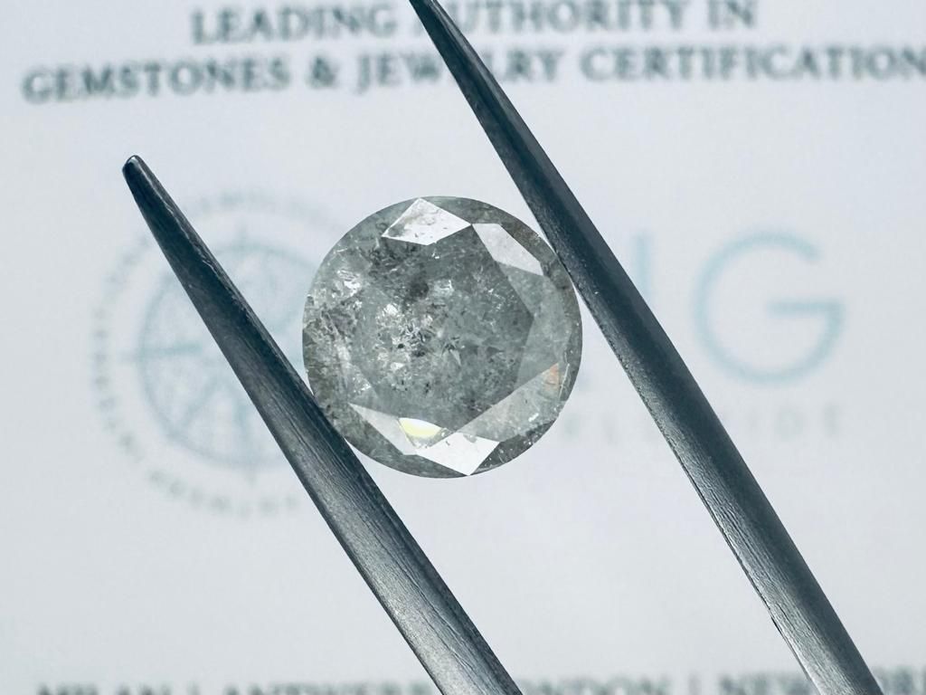 Null 钻石3.03克拉J-i3-明亮式切割-AIG证书+激光雕刻-C30217-4