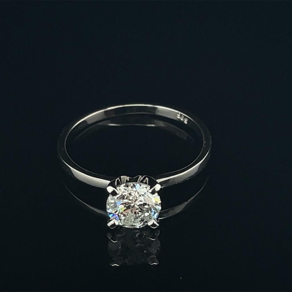 Null 14K白金戒指1.70克，钻石1.00克拉，颜色纯度i1，尺寸：6.5，无证书 - RNG21206