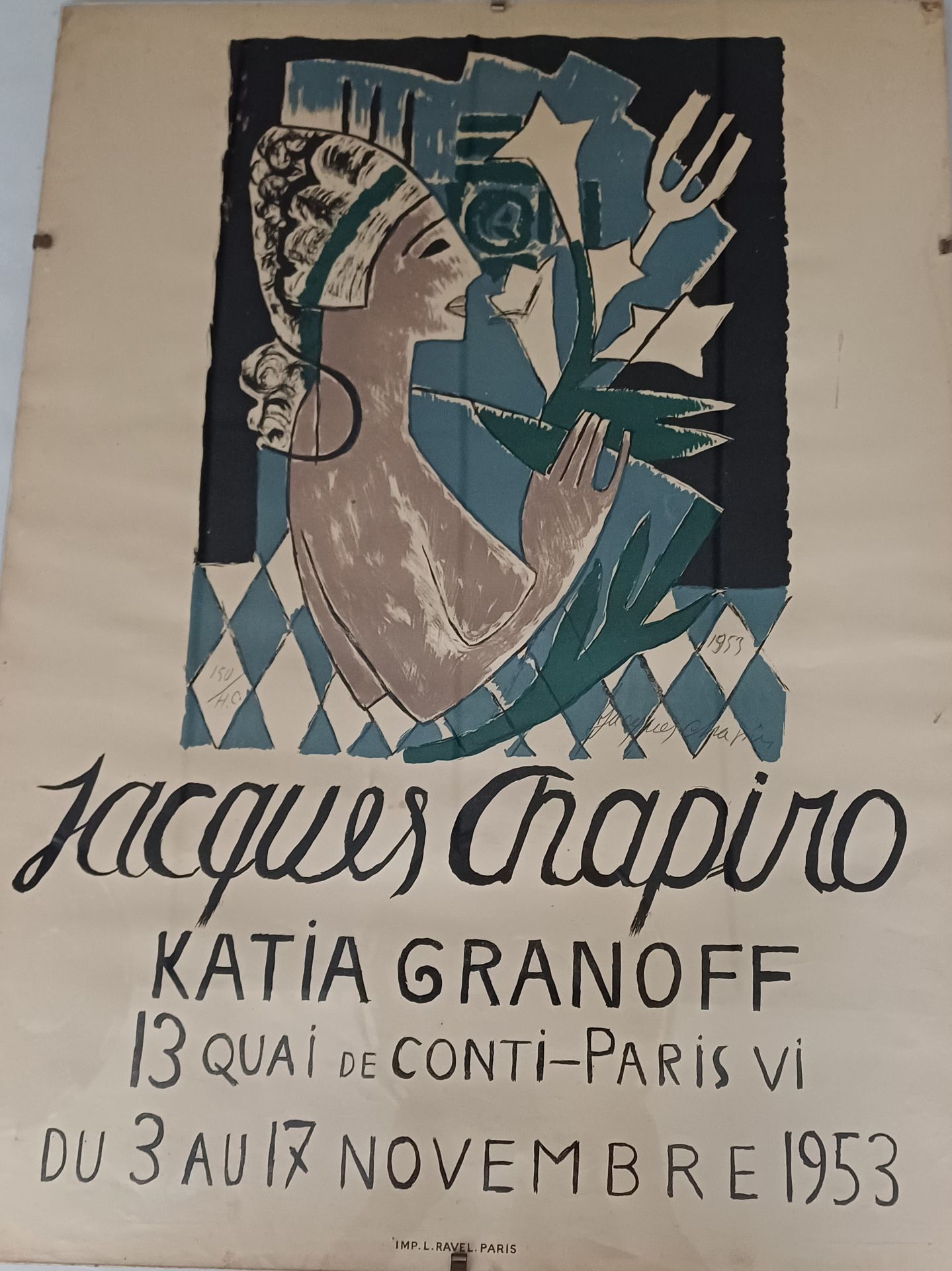 Chapiro Jacques Chapiro
Affiche
Katia Granoff 1953
Sous verre , 65 x 48 cm
Bon é&hellip;