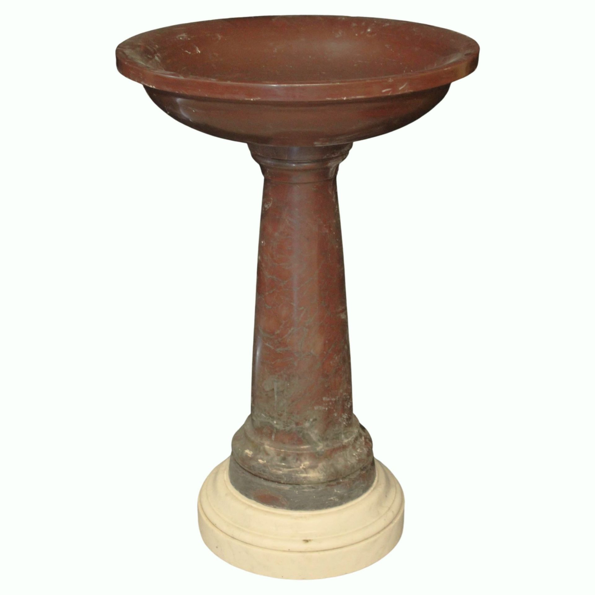 Null Ancient red marble stoup 91x60x60cm XX century