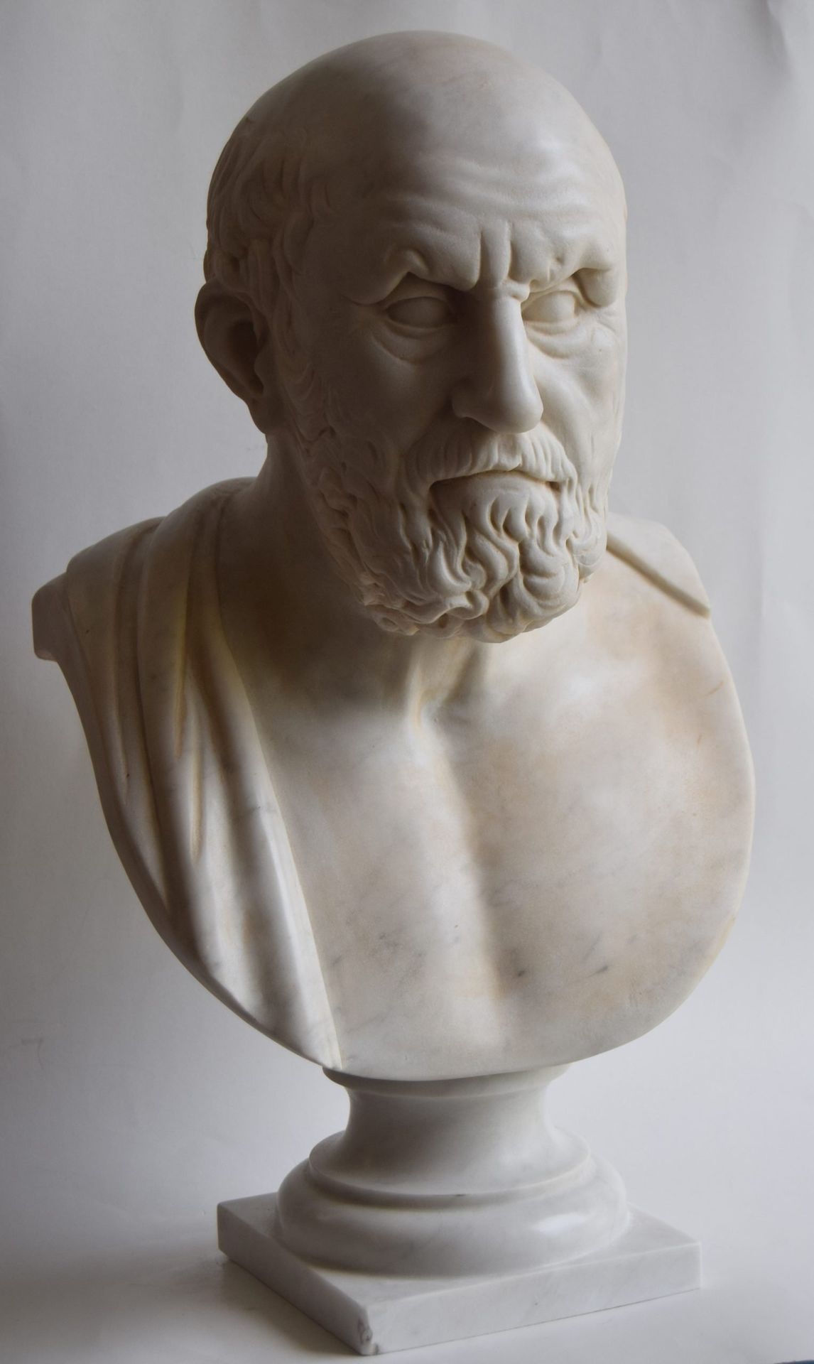 Null Buste d'Hippocrate, 56x31x30cm - 20e siècle