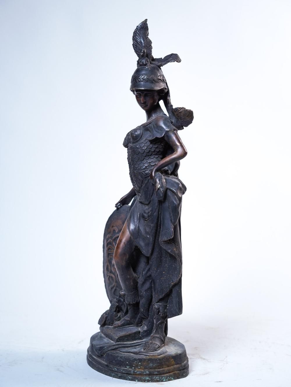 Null Minerva aus Bronze, 60x22x15cm - 20. Jahrhundert