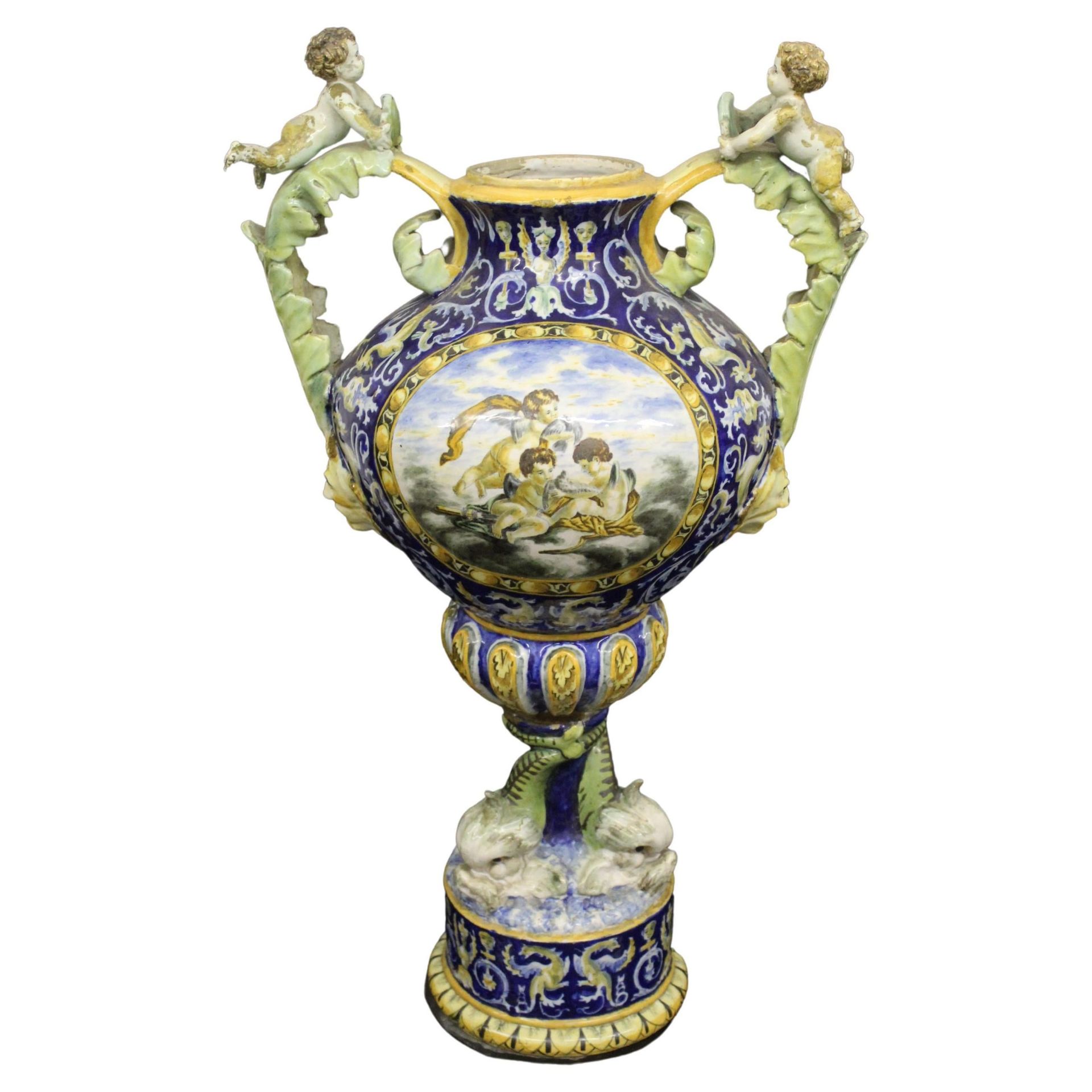 Null Grand vase en céramique Deruta, 19ème siècle, 86x53x40cm - 19ème siècle