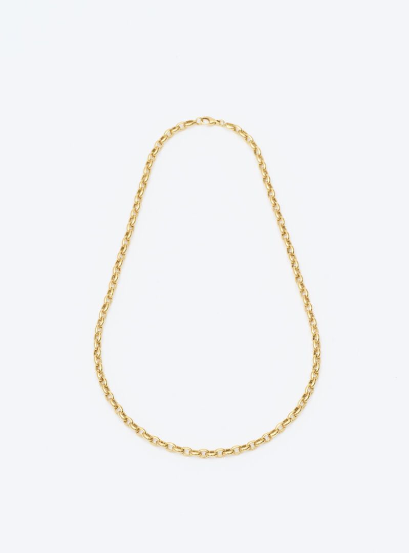 Collier chaîne en or 18k (750e) gold chain necklace, jaseron mesh, lobster clasp&hellip;