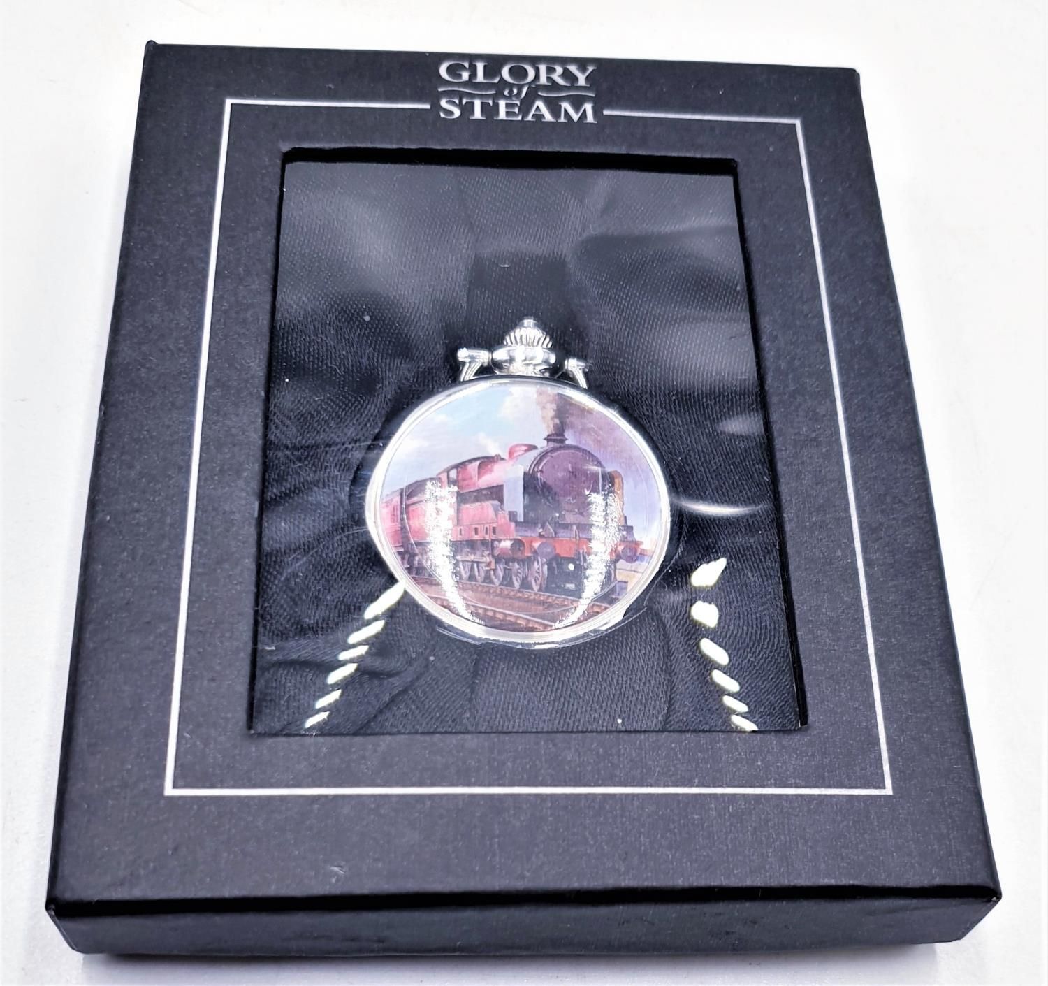 Null GLORY OF STEAM "CLAUGHTON CLASS" MECHANICAL (Wind Up) POCKET WATCH (Boxed)