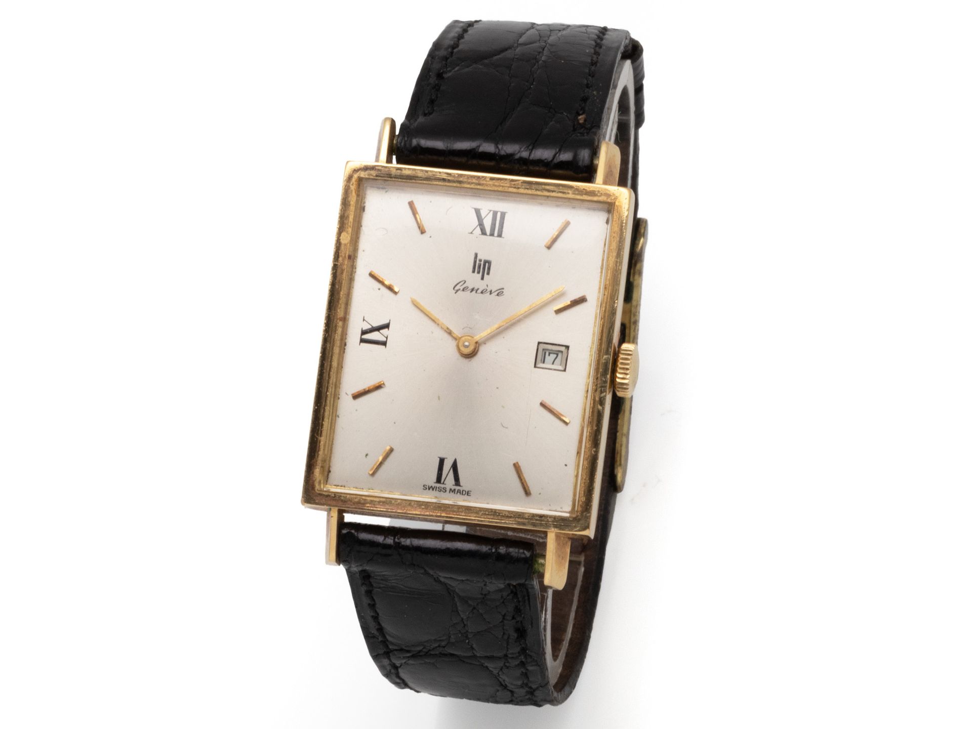 Null LIP GENEVA
Men's wristwatch in 750 thousandths gold, rectangular case, radi&hellip;