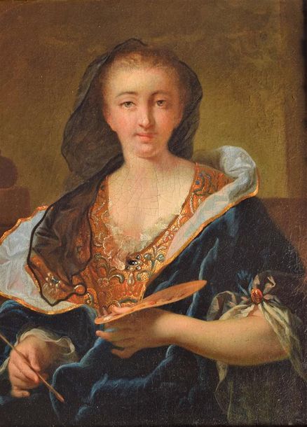 Null Ecole FRANCAISE vers 1725-1730, entourage d'Hyacinthe RIGAUD Autoportrait d&hellip;