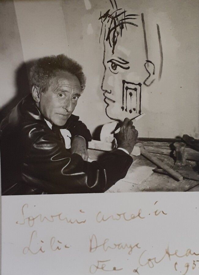 Null 让-科克托（Jean COCTEAU） (1889-1963)

艺术家画墙，约1956年

复古银质印刷品，有签名，日期为1956年，图像下方空白处&hellip;