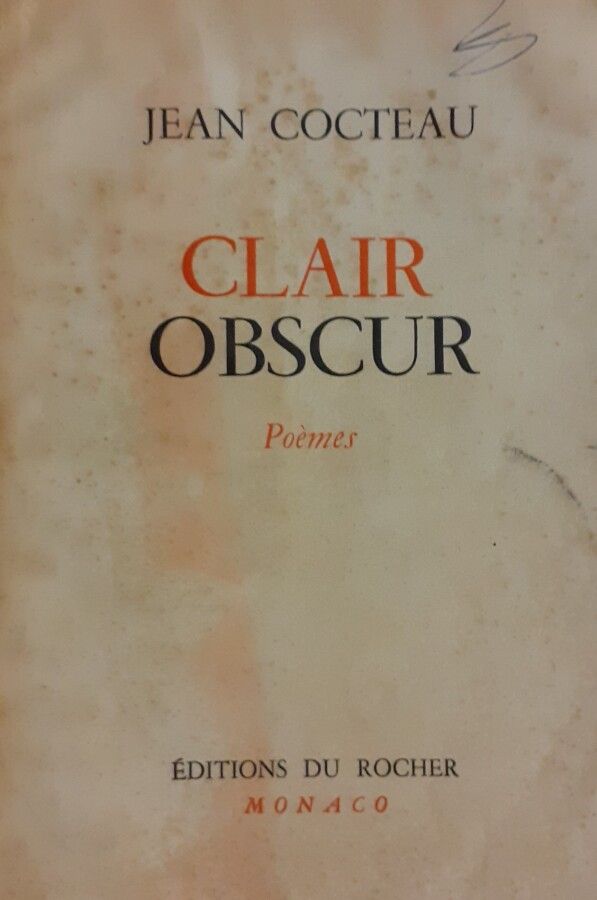 Null 让-科克托（Jean COCTEAU） (1889-1963)

Clair Obscur，摩纳哥，Rocher出版社，1954年

平装本，扉页上有&hellip;