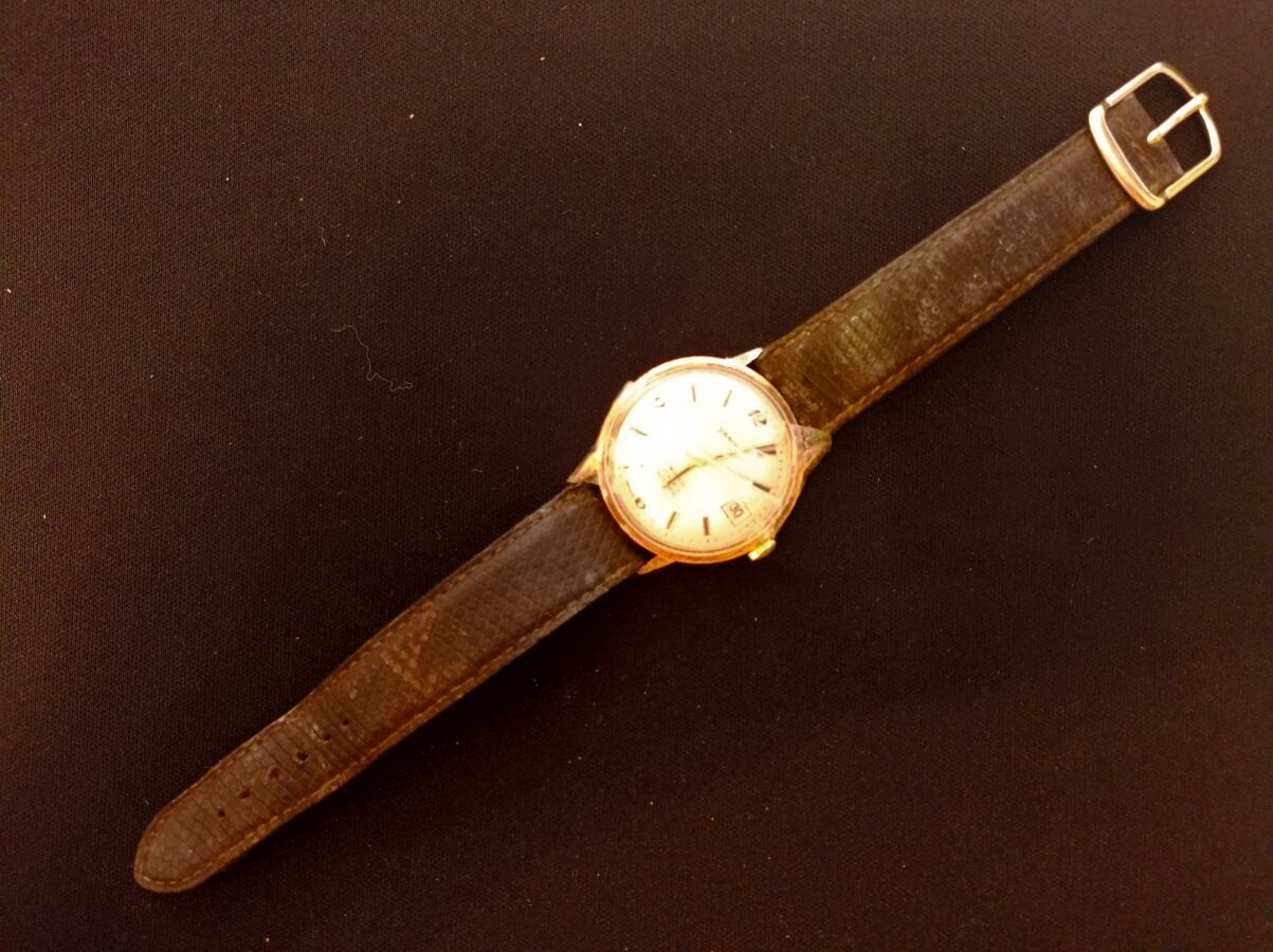Null YANIK，黄金男士手表，带皮表带，编号1336

事故
