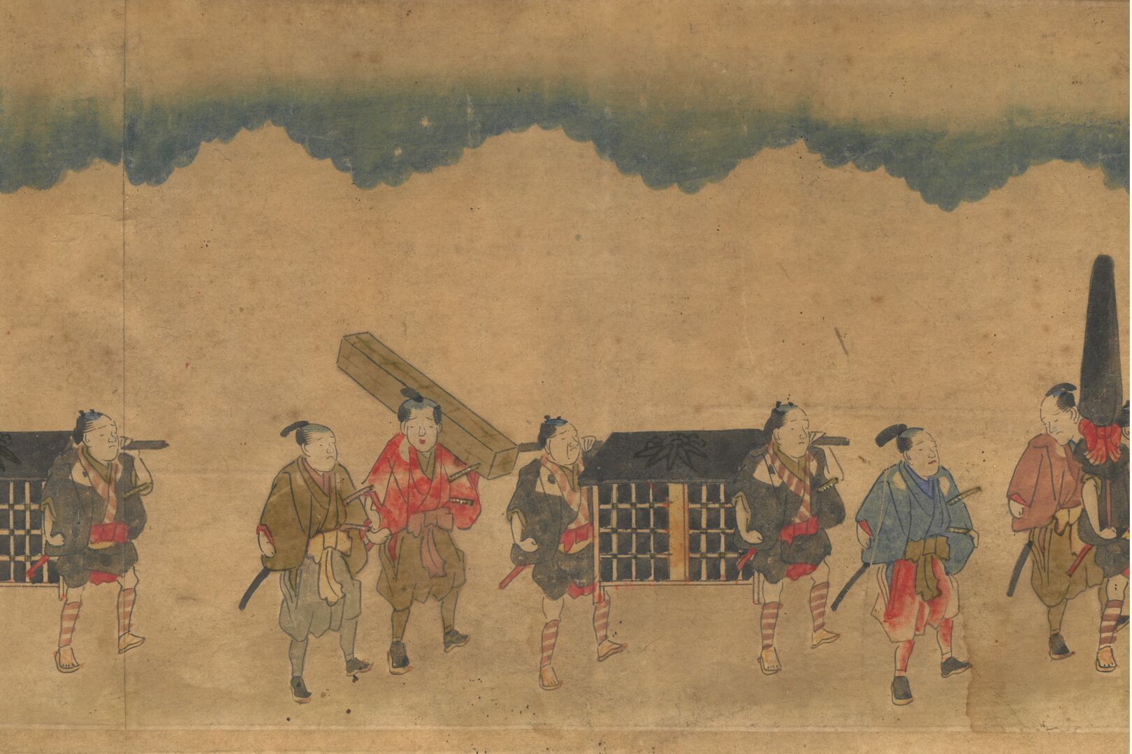 Null JAPAN - EDO-Zeit (1603-1868) 

"Daimyo Gyorestu Ga

Große Aquarell-Tuscheze&hellip;