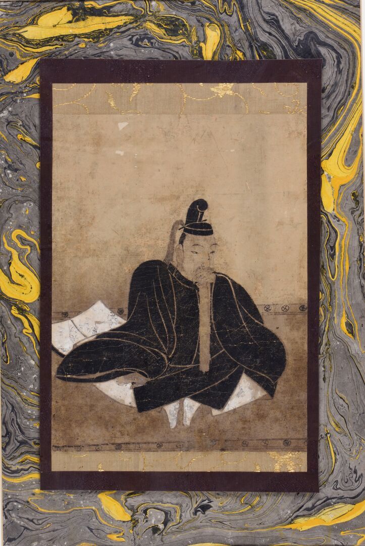 Null 日本 - AZUCHI-MOMOYAMA时期 (1573-1603)

坐在反思位置的贵族

粘贴在纸板上的纸上绘画，以前是装在纸板上的。

16世纪&hellip;