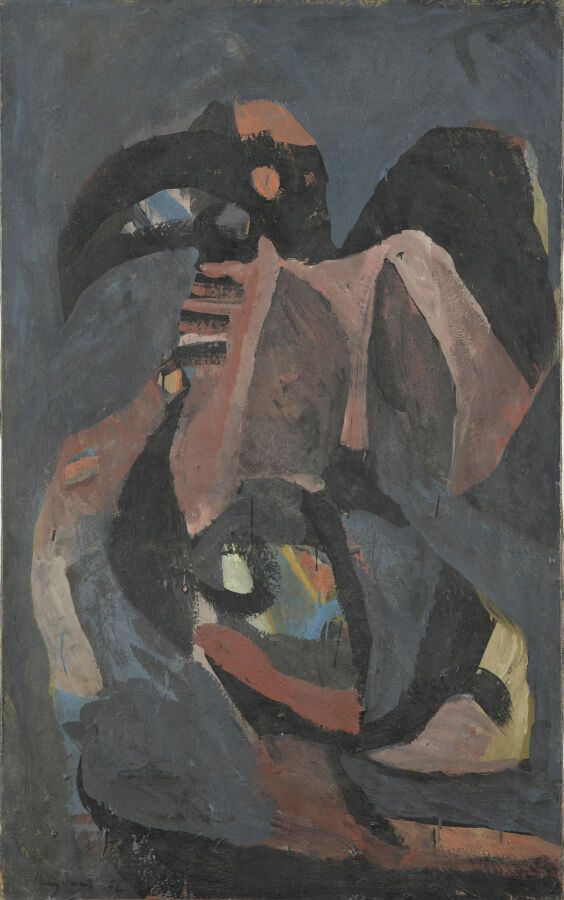 Null 谢尔盖-雷兹瓦尼（生于1928年

无题》，来自《艾菲》系列，1962年

布面油画，左下方有签名和日期

H.130厘米 - 长81厘米
