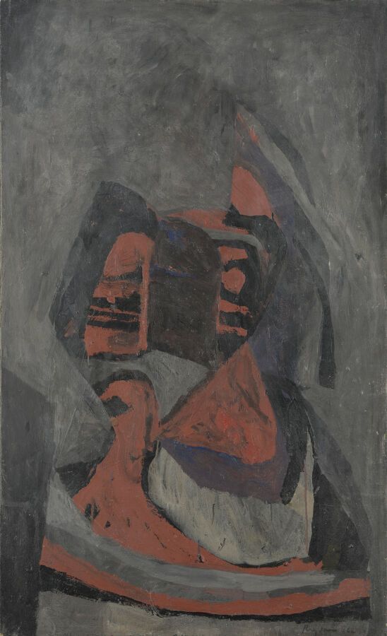 Null 谢尔盖-雷兹瓦尼（生于1928年

无题》，来自《艾菲》系列，1962年

布面油画，右下方有签名和日期

H.146厘米 - 宽89厘米