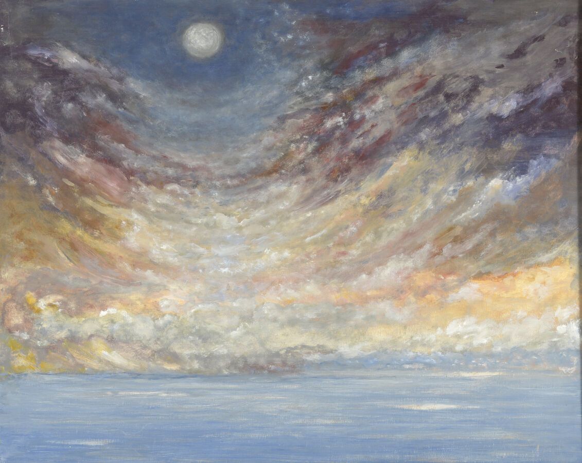 Null 卢拉-雷兹瓦尼(1931-2004)

遮蔽的太阳

布面油画，背面有标题

H.65厘米 - 长81厘米