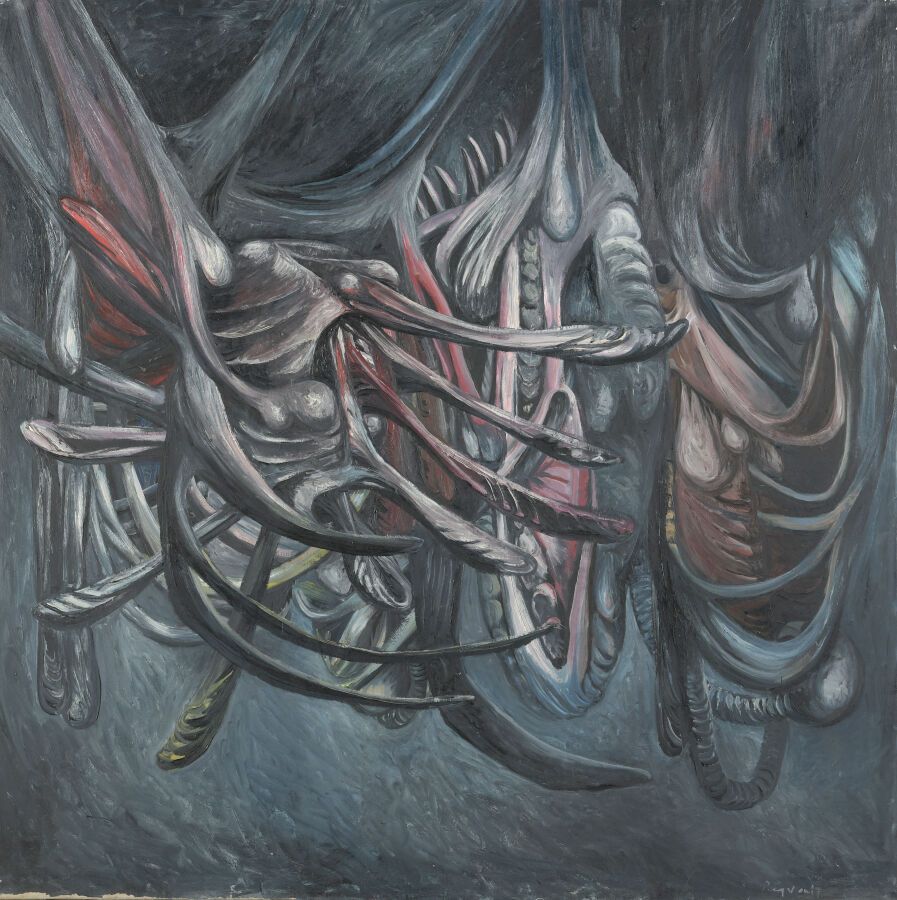 Null 谢尔盖-雷兹瓦尼（生于1928年

无题》，1962年

布面油画，右下角有签名 

H.195 cm - W. 195 cm

这块画布是最初属于《&hellip;
