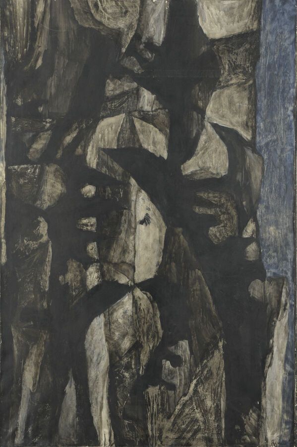 Null 谢尔盖-雷兹瓦尼（生于1928年

无题》，来自《艾菲》系列，1961年

纸上油画，安装在画布上，右下角有签名，背面有艺术家在La Garde-Fr&hellip;