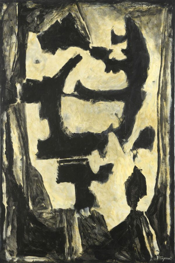 Null 谢尔盖-雷兹瓦尼（生于1928年

无题》，来自《布兰奇》系列

布面油画，右下角有签名

H.194厘米 - 长130厘米