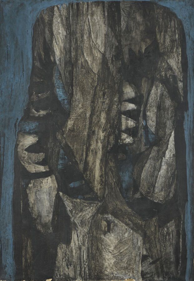 Null 谢尔盖-雷兹瓦尼（生于1928年

无题》，来自《艾菲》系列，1961年

纸上油画，装在画布上，背面有签名和日期

H.116厘米 - 长81厘米
&hellip;