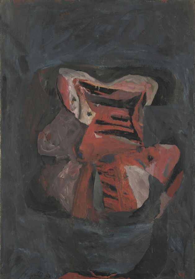 Null 谢尔盖-雷兹瓦尼（生于1928年

无题》，来自《艾菲》系列，1963年

布面油画，左下方有签名和日期，背面有会签和日期

H.116厘米 - 长8&hellip;