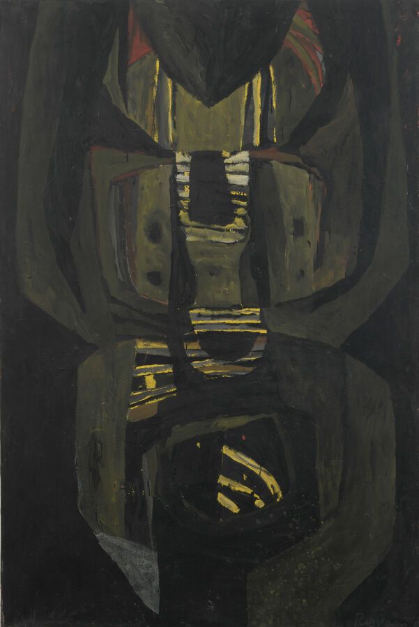 Null 谢尔盖-雷兹瓦尼（生于1928年

无题》，来自《艾菲》系列，1962年

布面油画，右下角有签名和日期，背面有会签、日期和艺术家的地址102 bou&hellip;